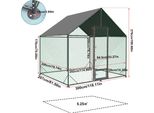 Pollaio In Metallo - Pollaio/Recinzione - Robusta Struttura In Ferro - Con Copertura E Rete In Nylon - Per Uso Esterno - Grande - Bianco