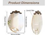 Specchio Barocco Vintage - Specchio Da Parete - 50 X 74,5 Cm - Ovale - Cornice Antica In Rilievo 3D - Bronzo