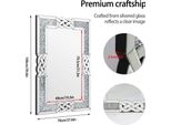 Specchio Diamond Crush Kristall - Specchio A Parete - 100X70 Cm - Rechteckig - Gerahmt - Oro