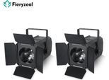 Set Di 2 Faretti Led Cob Par - 200 W Bi-Color - Zoom Lineare - Barndoors - DMX512, 8 Canali - Auto/Sound/Master-Slave - Spina Ue 90-240 V