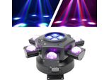 Luce Di Scena Rotante - Effetto Luce Dmx A 6 Bracci - Laser E Led - 150-200 W - Dmx512/Master-Slave/Auto/Sound - Spina 220 V Ue - Bianco Caldo