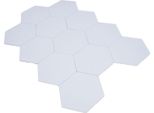 Pannelli Acustici - Pannelli A Parete Esagonali - Set Di 12 - Assorbimento Acustico - Fibra Di Poliestere - Spessore 0,9 Cm - Bianco