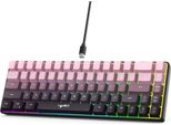 Tastiera Da Gioco - 61 Tasti, Usb Cablata - Illuminazione Rgb - Anti-Ghosting - Interruttori Capacitivi (Sensazione Di Digitazione Meccanica) - Layout Inglese - Rosa