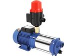 Pompa Da Giardino - Pompa Centrifuga - Potenza 2500 W, 230 V Spina Ue - Pressostato E Manometro - 2850 Giri/Min - Portata 4 M³/H - Prevalenza 100 M - Blu