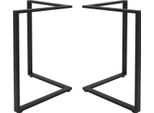 Gambe Per Tavolo - Acciaio, Set Di 2 - Altezza 72 Cm - Portata 60 Kg - Fissaggio A Vite - Per Tavolo/Scrivania - Nero