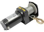 Argano Elettrico A Cavo - 12V Con Comando Manuale - Sollevamento 200 Kg - Trazione 900 Kg - Velocità 4 M/Min - Cavo In Acciaio 4 Mm - IP67 - Nero
