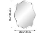 Specchio - Specchio Da Parete - Asimmetrico 50X70 Cm - Senza Cornice Con Bordo Smussato - Sospensione Inclusa - Per Bagno/Disimpegno - Oro