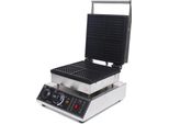 Ferro Per Waffle - Professionale - 4 Forme - Quadrato - Antiaderente - 1750 W - 220 V - Alluminio Pressofuso - Argento