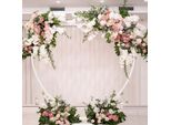 Arco Nuziale - Supporto Per Sfondo A Forma Di Cuore - Metallo - 2,2 X 2,2 M - Misura L - Bianco Latte