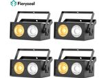 Set Di 4 Parabole A Led - 100W Cob - DMX512/RDM 8CH - Auto/Sound/Master-Slave - Spina Ue - Bianco Freddo + Caldo 2×50W