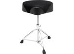Sgabello Per Tamburi - Trono Per Tamburi - Pieghevole - Altezza Regolabile 45-68 Cm - Seduta Imbottita - Portata 100 Kg - Struttura In Metallo - Nero