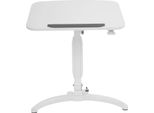 Tavolo Rotante Per Laptop - Scrivania Regolabile In Altezza - Inclinazione 15-90° - Piano 52×70 Cm - Altezza 75-110 Cm - Portata 2,5 Kg - Mdf - Bianco