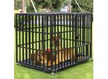 Gabbia Per Cani - Box Xl In Metallo - Extra Stabile - 4 Ruote Bloccabili - 3 Porte - Vassoio Inferiore Rimovibile