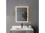 Specchio Da Bagno A Led - Specchio Senza Cornice - 40X50 Cm - Design Moderno - Alluminio - Bianco