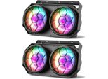 Faretto Par A Led - 200W 2×100W Cob - DMX512/RDM 13 Canali - Strobo/Accecatore - Master-Slave Audio Automatico - Palco E Dj - Bianco Caldo