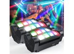 Set Di 2 Led Spider Beam - Testa Mobile Per Palcoscenico - 8×10W Rgbw - DMX512 7/15 Canali - Suono/Auto/Master-Slave - Display Lcd - Spina Ue