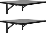 Banco Da Lavoro Per Montaggio A Parete - Pieghevole 2 Pezzi - Portata 226,8 Kg - Legno E Acciaio - Dimensioni 60×58×25 Cm Per Banco Da Lavoro - Nero