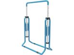 Barra Ginnica Per Bambini - Barra Inclinabile Regolabile In Altezza - Altezza 85-129,5 Cm - Pieghevole - Struttura In Acciaio - Portata 100 Kg - 108×148,5 Cm - Blu