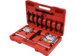 Set Di Estrattori Per Cuscinetti - 14 Pezzi - Acciaio Al Carbonio #45 - Zincato, Rivestito Elettroliticamente, Temprato - Per Ingranaggi, Ruote Dentate, Pulegge, Volanti - Valigetta Rossa