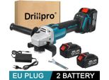Smerigliatrice Angolare - 125 Mm A Batteria - 2X Batterie - 18V - Motore Brushless - 10.000 Giri/Min - Velocità Variabile - Spina Ue - Argento