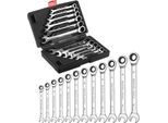 Set Di Chiavi Combinate A Cricchetto, 12 Pezzi, 8-19 Mm