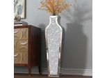 Vaso Decorativo In Vetro A Specchio - Vaso Da Terra - Moderno - Aspetto Diamante/Cristallo - Misura L - Per Erba Pampa E Fiori Artificiali - Grigio Chiaro