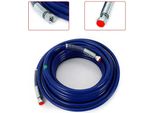 Tubo Flessibile Per Verniciatura Airless - Tubo Flessibile Ad Alta Pressione - 15 M - Pressione Di Esercizio 228 Bar - Pressione Di Scoppio 4500 Bar - Tessuto In Acciaio Rinforzato - Blu