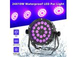 Faretto Led Par - 150W Dmx Dj Stage Light - IP65 Impermeabile - 24X10W 6-In-1 Rgbwa+Uv - Dmx512/Sound/Auto/Master-Slave - 6/10 Canali - 90-240V Ac Eu Plug