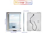 Specchio Da Bagno A Led - Specchio Da Parete - 70X90 Cm - Altoparlante Bluetooth - Touch Control - Illuminazione Anteriore E Posteriore - Antiappannamento - Grigio Chiaro