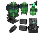 Laser A Linee 4D, Tipo14, 16 Linee, Linee Verticali E Orizzontali, 3° Autolivellamento, Multifunzione, Con Batteria Agli Ioni Di Litio, Verde Militare