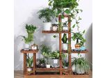 Scaffale In Legno Per Piante - Scaffale Ad Angolo - 5 Livelli - Per Interni Ed Esterni - Per Vasi Di Fiori - Beige