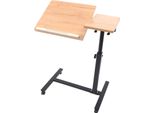 Tavolo Mobile Per Laptop - Scrivania Per Computer Regolabile In Altezza - 58-90 Cm - Ruotabile Di 360° - Forma A U - 4 Ruote Con Freno - Struttura In Mdf E Acciaio