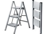 Scala Pieghevole In Alluminio 3,8 M, Scala Telescopica, Pioli Larghi, Piedini Antiscivolo, Leggera E Portatile, Portata 150 Kg