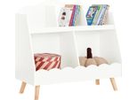 KMB100-W, Scaffale Per Bambini/Libreria, 5 Scomparti, Montessori, Bianco, Circa 82X76X35 Cm