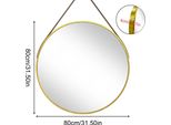 Specchio Da Parete Rotondo - Specchio Da Bagno - Ø 80 Cm - Vetro - Per Il Corridoio E Il Bagno - Specchio Per Il Trucco - Oro