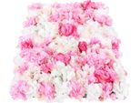 Set Di 20 Pannelli Murali Di Fiori Artificiali, Ortensie E Rose In Velluto, 60×40 Cm, Rosa, Decorazione Per Matrimoni Ed Eventi