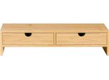FRG198-N, Supporto Per Monitor In Bambù Con 2 Cassetti, Bianco