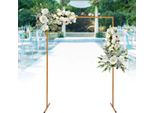 Arco Nuziale Da Giardino, Arco Quadrato In Metallo Con Piastre Di Base, 6,6 × 4,9 Piedi, Giallo, Misura M