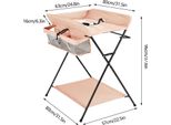 Fasciatoio Per Bambini - Fasciatoio Pieghevole - Con Portaoggetti - Senza Rotelle - 80×63×96 Cm - Struttura In Ferro + Tessuto Oxford - Portata 15 Kg - Khaki
