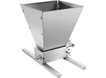 Mulino Manuale Per Cereali - Macina Malto - Regolazione Continua - 2 Rulli In Acciaio Inox - Corpo In Alluminio - Tramoggia In Acciaio Inox - 3,6 Kg/Min - Altezza 26 Cm - Argento