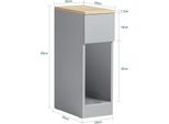 FBT111 Comodino/Tavolino, Stretto Con Cassetto, Per Letto A Molle O Divano, Grigio Chiaro