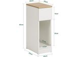 FBT111 Comodino Con Cassetto, Tavolino Stretto, Multicolore