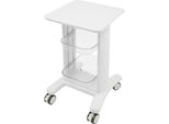 Carrello Da Salone/Barbiere - Carrello Portaoggetti Rotante - 3 Livelli - Abs - 45×41,9×74,1 Cm - Portata 50 Kg - Bianco