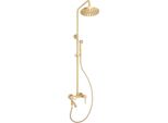 Set Doccia A Pioggia Antico - Sistema Doccia - Rubinetto In Ottone Con Miscelatore - Soffione Doccia A Pioggia - Stile Retrò - Rubinetteria Per Doccia