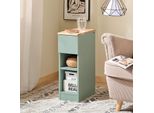 FBT111 Comodino Con Cassetto, Tavolino Stretto/Telefono Per Letto A Molle, Verde