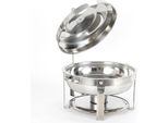 Scaldavivande - Chafing Dish - Rotondo - 7,5 L - Acciaio Inox - Altezza 50 Cm - Lavabile In Lavastoviglie E In Forno