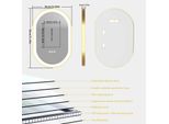 Specchio Da Bagno - Specchio Ovale Con Cornice Led - Senza Nebbia - Luce Dimmerabile - 50X80 Cm - Giallo