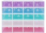 Set Di 20 Scatole Per Scarpe, Design A Cassetto In Plastica Pp, Pieghevoli, Impilabili Con Coperchio, Multicolore, Stile 1