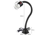 Lampada Per Macchine Cnc - Luce Di Lavoro A Led - 5 W - 110-220 V - Base Fissa - Braccio Flessibile - Lega Di Alluminio - Nero