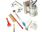 Set Di Attrezzi Per L'apicoltura - Affumicatore Per Alveare - 8 Pezzi - Acciaio Inox, Legno, Pelle Di Pecora, Ferro Zincato - Attrezzatura Per L'apicoltura
